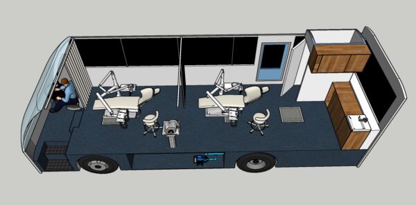 งานดัดแปลงรถบัสโดยสารขนาด 9 เมตร เป็นรถทันตกรรมเคลื่อนที่แบบ 2 เตียงทันตกรรมและ 1 ห้องเอกซเรย์ฟัน บริษัท คิงส์-วิน จำกัด