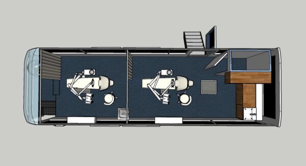 งานดัดแปลงรถบัสโดยสารขนาด 9 เมตร เป็นรถทันตกรรมเคลื่อนที่แบบ 2 เตียงทันตกรรมและ 1 ห้องเอกซเรย์ฟัน บริษัท คิงส์-วิน จำกัด
